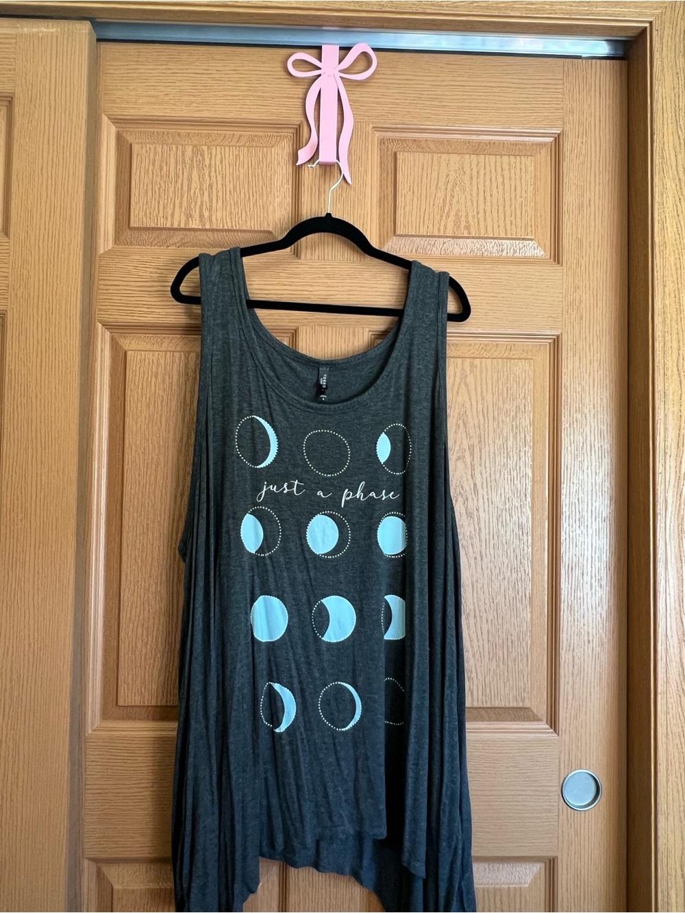 torrid Dark Gray Tank Top with Light Blue Moon Phases